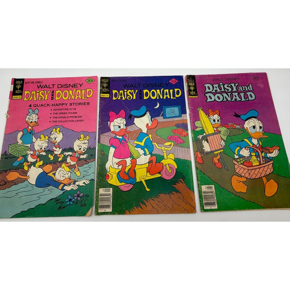 Vintage Gold Key Walt Disney Daisy and Donald Comics Lot of 3 1977 1979 CB151
